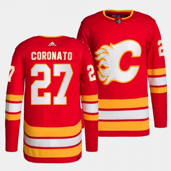 Matt Coronato Calgary Flames Home Red #27 Primegre...