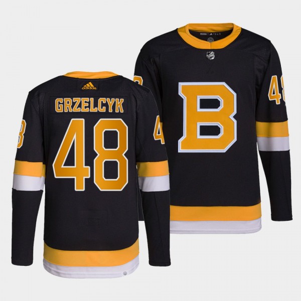 Matt Grzelcyk #48 Bruins Home Black Jersey 2021-22...