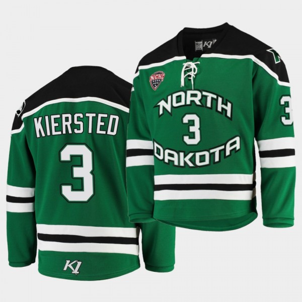 NCHC Matt Kiersted North Dakota Fighting Hawks Replica Green College Hockey Jersey