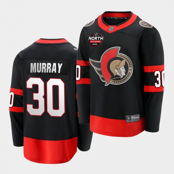 Ottawa Senators Matt Murray 2021 North Division Patch Black Jersey Home