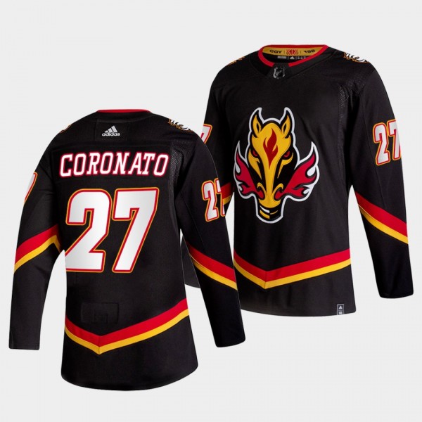 Matthew Coronato Calgary Flames 2021 NHL Draft Jersey 2021 Reverse Retro Black