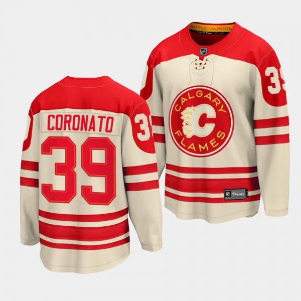 Calgary Flames Matthew Coronato 2023 NHL Heritage Classic Cream Premier Breakaway Player Jersey Men's