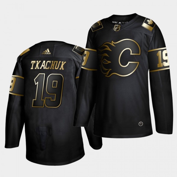 Matthew Tkachuk #19 Flames Golden Edition Black Au...