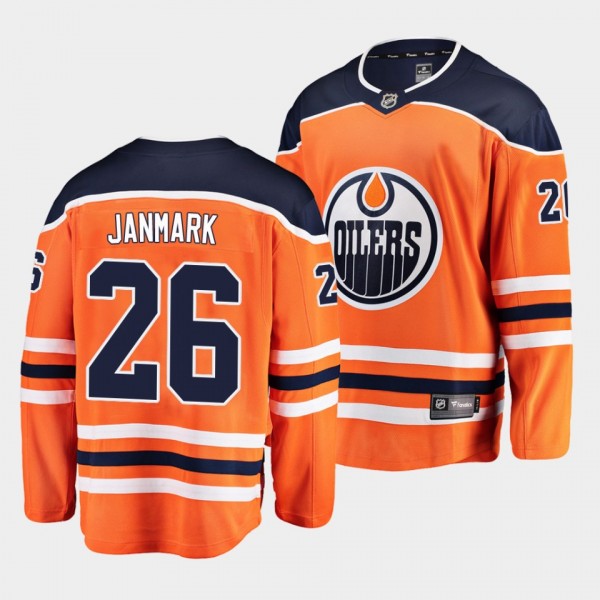 Mattias Janmark Oilers #26 Home Jersey Orange Brea...