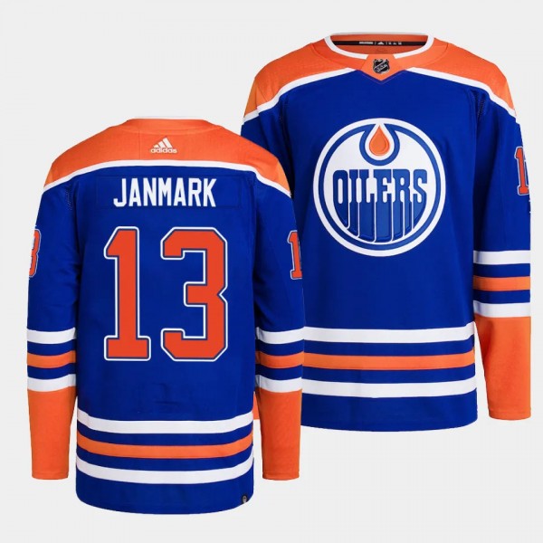 Mattias Janmark Edmonton Oilers Home Royal #13 Aut...