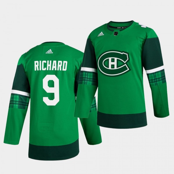 Maurice Richard Canadiens 2020 St. Patrick's Day Green Authentic Player Jersey