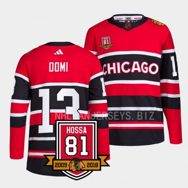 Chicago Blackhawks Only One 81 Max Domi #13 Red Re...