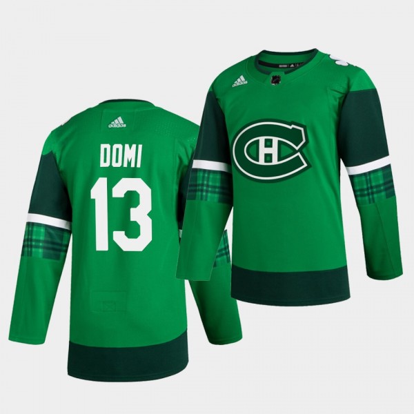 Max Domi Canadiens 2020 St. Patrick's Day Green Au...