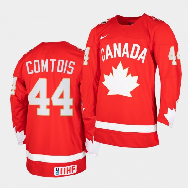 Canada Team Maxime Comtois 2021 IIHF World Championship Red Heritage Jersey