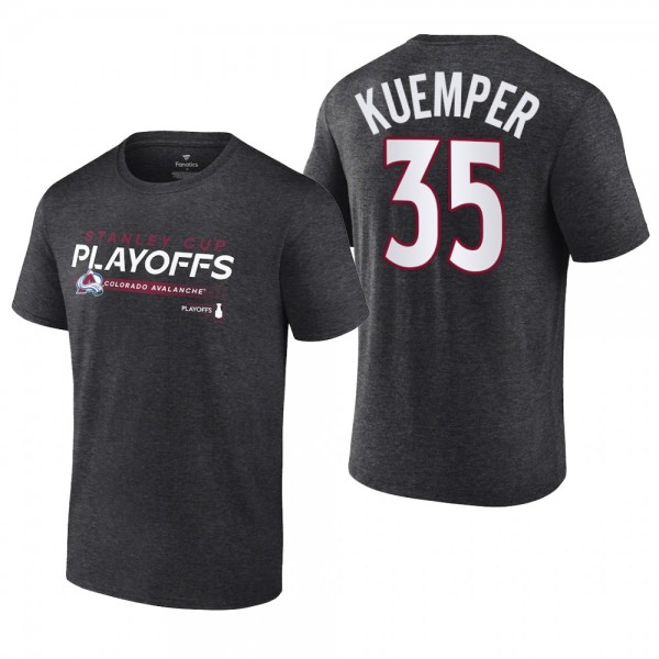 Darcy Kuemper 2022 Stanley Cup Playoffs Colorado Avalanche Charcoal T-Shirt