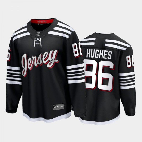 New Jersey Devils #86 Jack Hughes Black 2022 Alter...