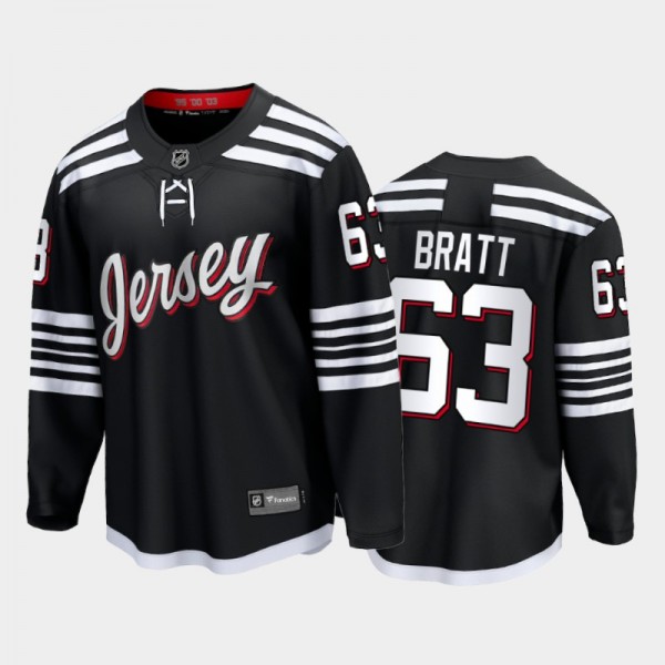 New Jersey Devils #63 Jesper Bratt Black 2022 Alte...