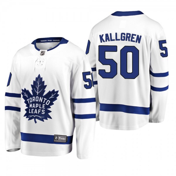 Toronto Maple Leafs #50 Erik Kallgren White Away Jersey