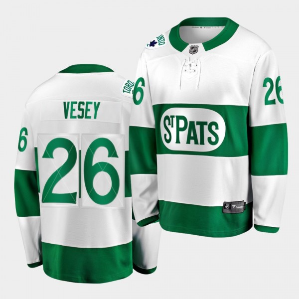 2021 St. Pats Jimmy Vesey Toronto Maple Leafs 26 G...