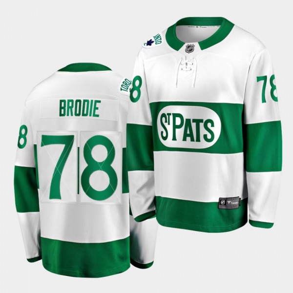 2021 St. Pats T.J. Brodie Toronto Maple Leafs 78 G...