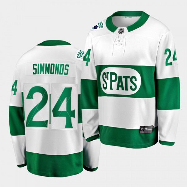 2021 St. Pats Wayne Simmonds Toronto Maple Leafs 2...