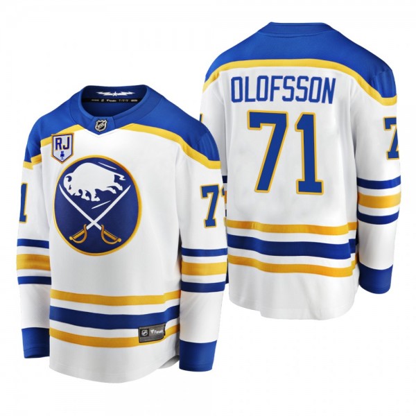 Buffalo Sabres Victor Olofsson Honor Rick Jeanneret patch Jersey White