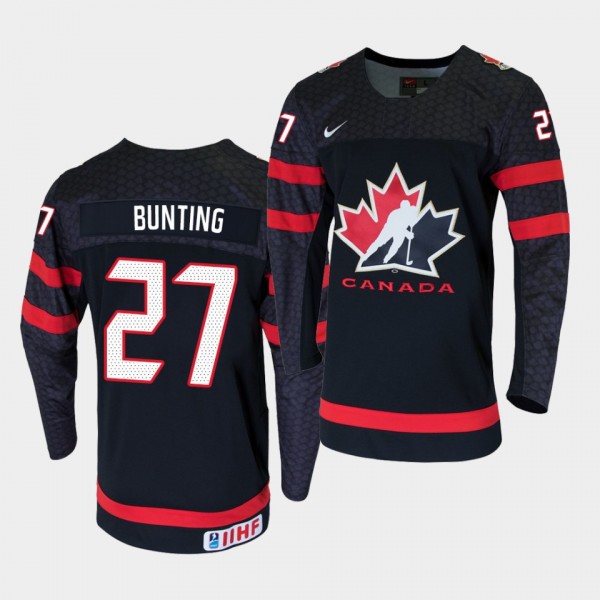 Canada Team 27 Michael Bunting 2021 IIHF World Champions Black Replica Jersey