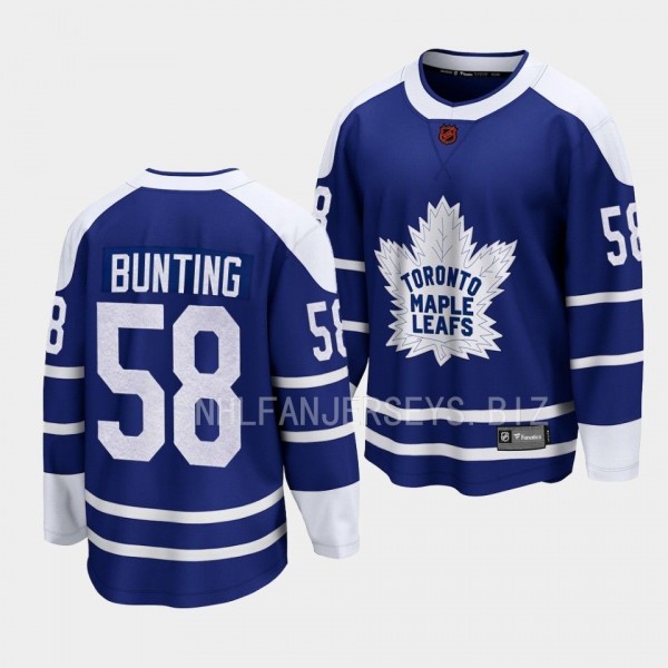 Toronto Maple Leafs Michael Bunting Special Edition 2.0 2022 Blue Breakaway Retro Jersey Men's