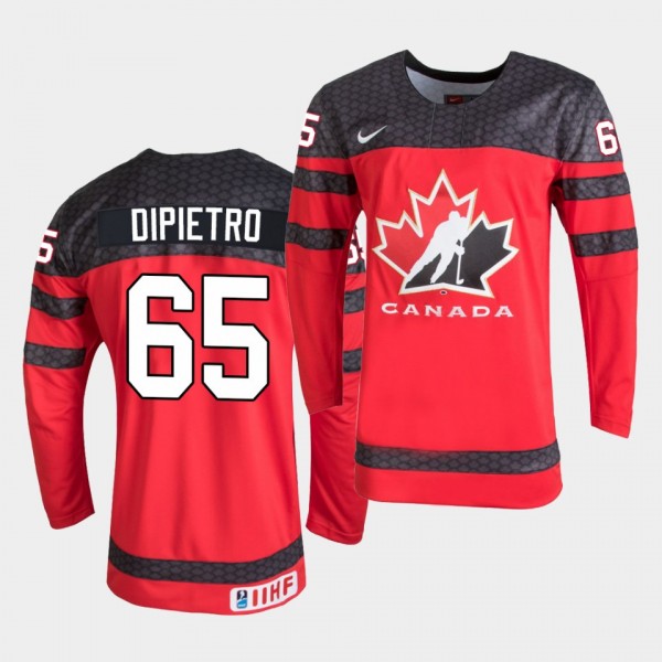 Canada Team Michael DiPietro 2021 IIHF World Championship Red Away Jersey