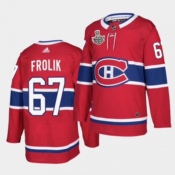 Michael Frolik #67 Canadiens 2021 de la Coupe Stanley Finale Red French-Language Patch Jersey