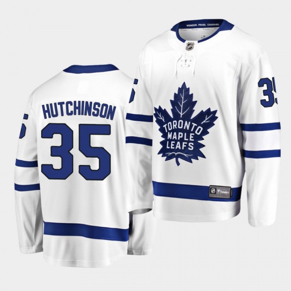 Michael Hutchinson Toronto Maple Leafs 2020-21 Away Men White Breakaway Player Jersey