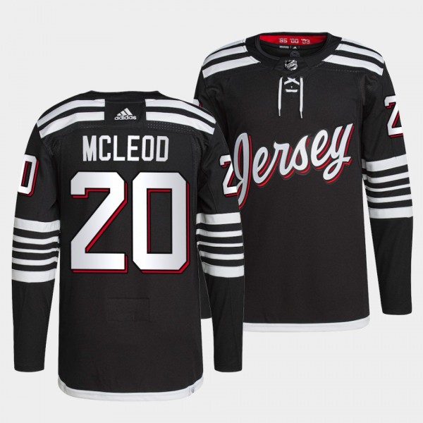 Michael McLeod #20 Devils Primegreen Authentic Pro Black Jersey 2021-22 Alternate