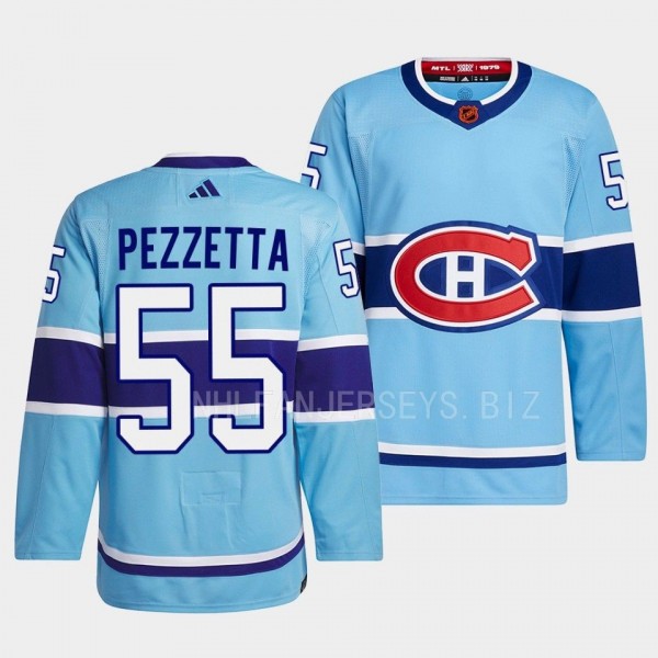 Michael Pezzetta Montreal Canadiens 2022 Reverse Retro 2.0 Blue #55 Authentic Primegreen Jersey Men's