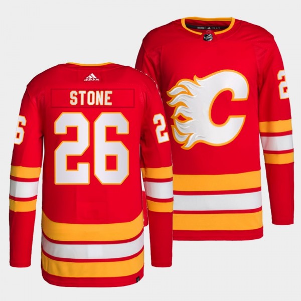 Michael Stone #26 Flames Home Red Jersey 2021-22 P...