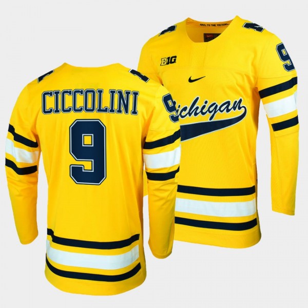 Eric Ciccolini Michigan Wolverines Maize College Hockey Replica Jersey