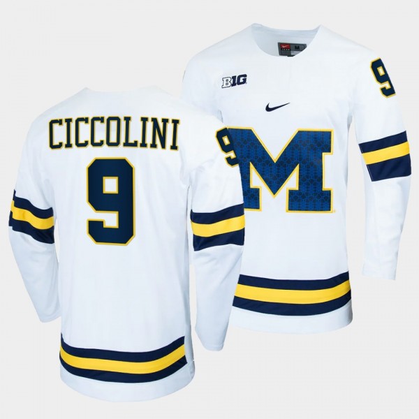 Eric Ciccolini Michigan Wolverines White College Hockey Replica Jersey