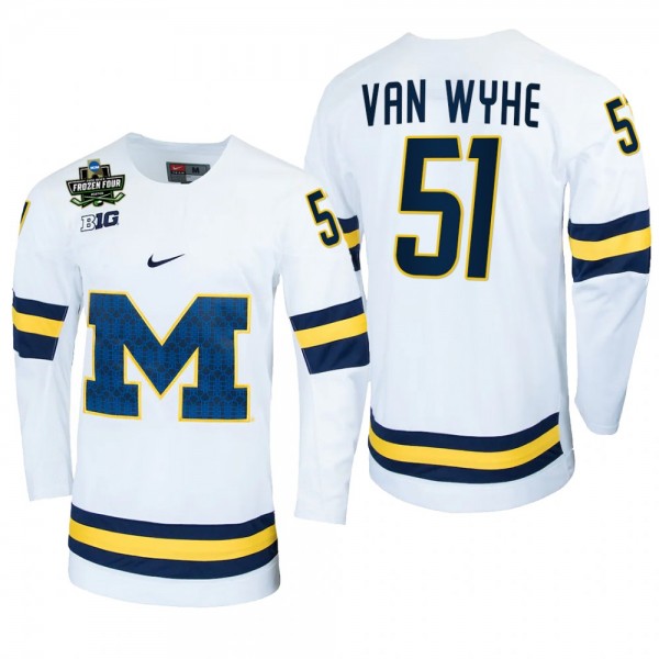 Michigan Wolverines Garrett Van Wyhe NCAA Hockey White Hockey Jersey