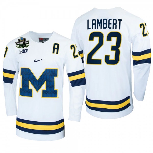 Michigan Wolverines Jimmy Lambert NCAA Hockey Whit...