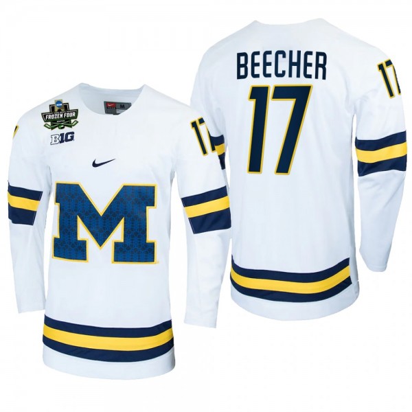 Michigan Wolverines Johnny Beecher NCAA Hockey Whi...
