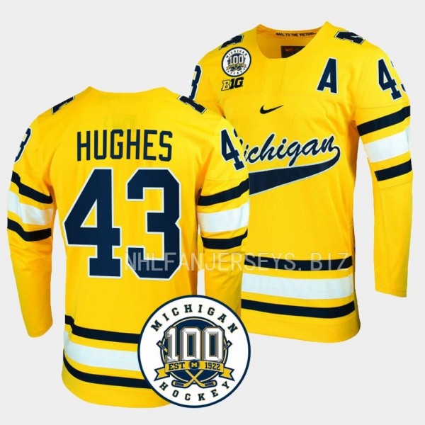 Luke Hughes Michigan Wolverines 100th Anniversary ...