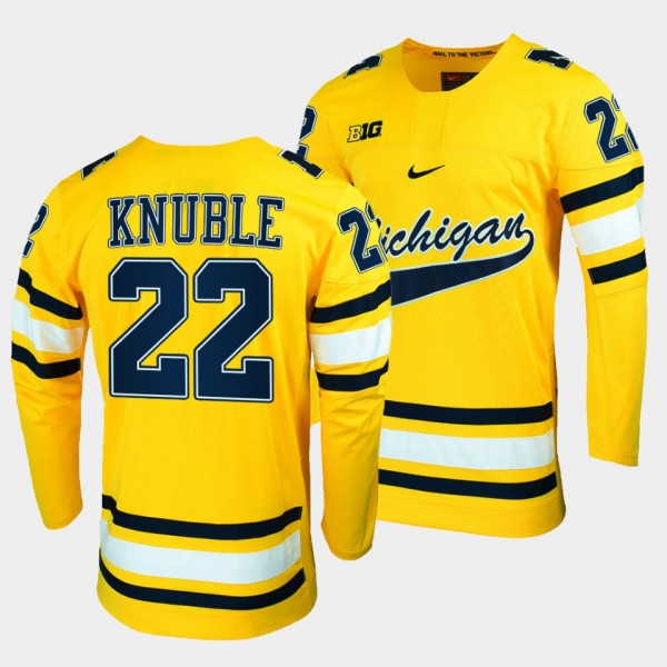 Mike Knuble Michigan Wolverines Maize College Hockey Alumni Jersey