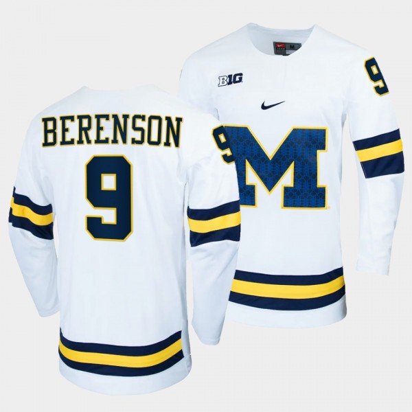 Red Berenson Michigan Wolverines White College Hockey Alumni Jersey