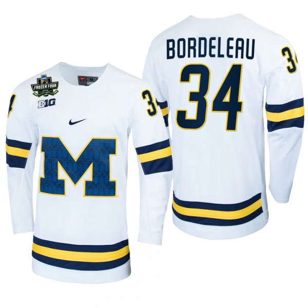 Michigan Wolverines Thomas Bordeleau NCAA Hockey White Hockey Jersey