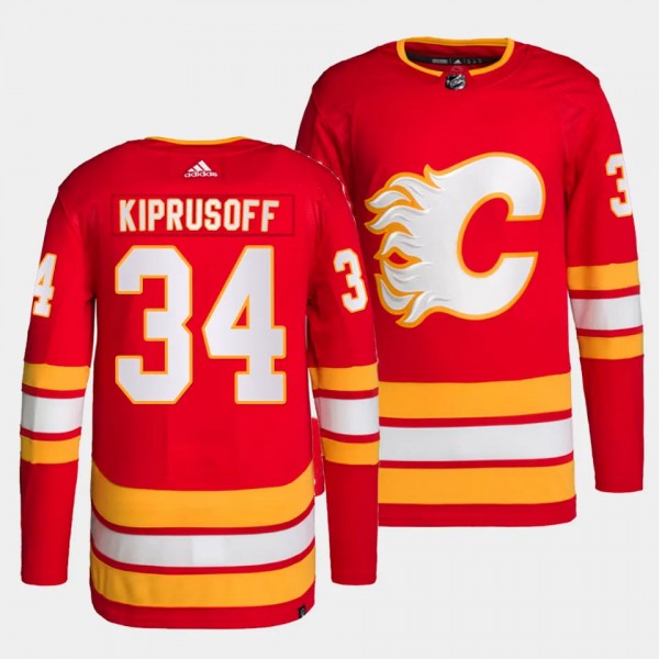 Miikka Kiprusoff #34 Flames Authentic Pro Red Jers...