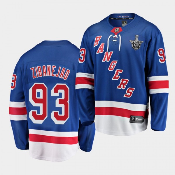 Mika Zibanejad #93 Rangers 2020 Stanley Cup Playof...
