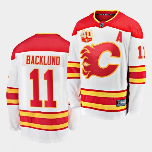 Mikael Backlund Calgary Flames 2020-21 Away White ...
