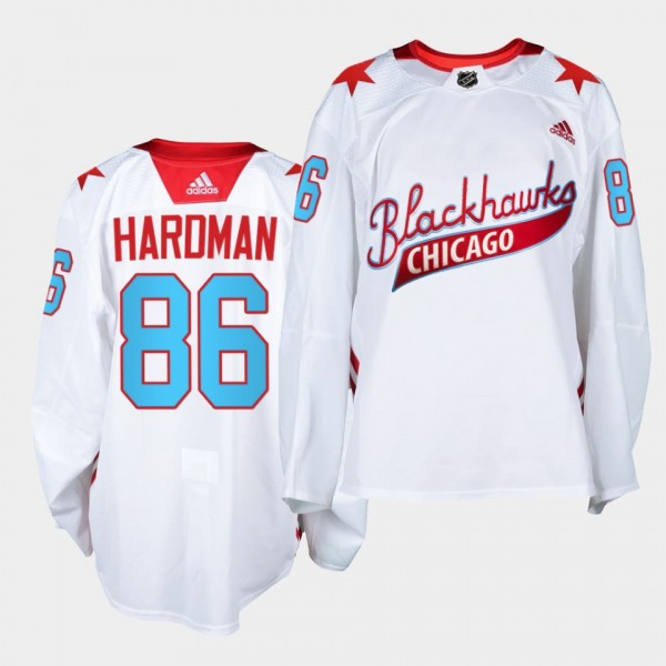 Mike Hardman #86 Blackhawks 2021 One Community Nig...
