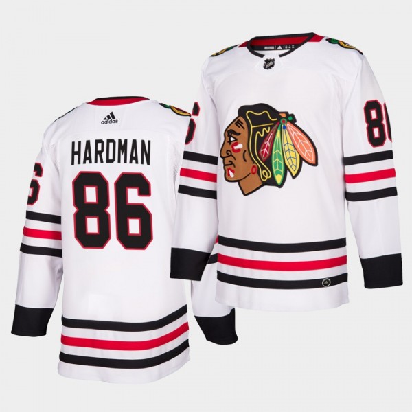 Mike Hardman #86 Blackhawks 2021 Authentic NHL Debut White Jersey