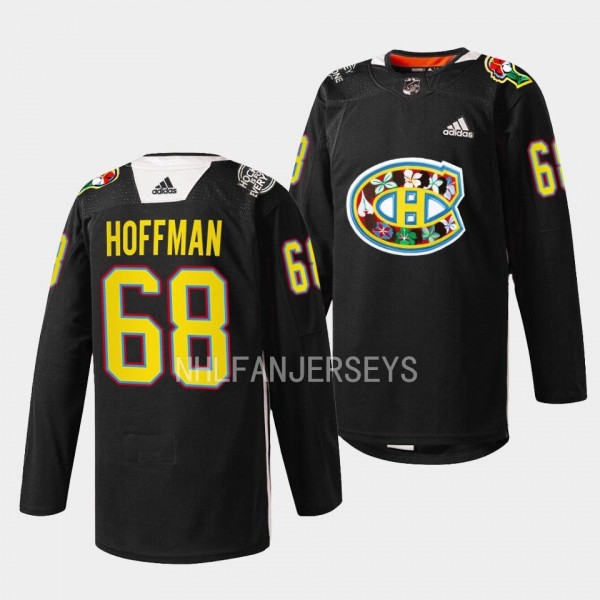 Montreal Canadiens 2023 Black History Month Mike Hoffman #68 Black Jersey Habs Warmup