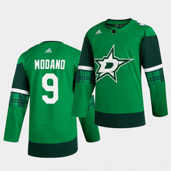 Mike Modano Stars 2020 St. Patrick's Day Green Aut...