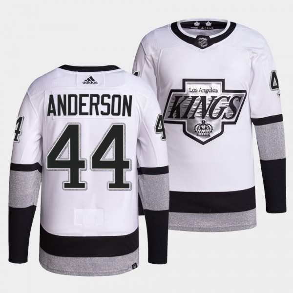 Mikey Anderson #44 Kings Alternate White Jersey 2021-22 Primegreen Authentic Pro