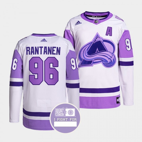 Mikko Rantanen Avalanche #96 Hockey Fights Cancer ...