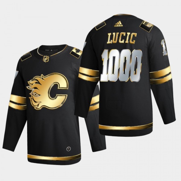 Calgary Flames Milan Lucic 2021 1000 Games Golden ...