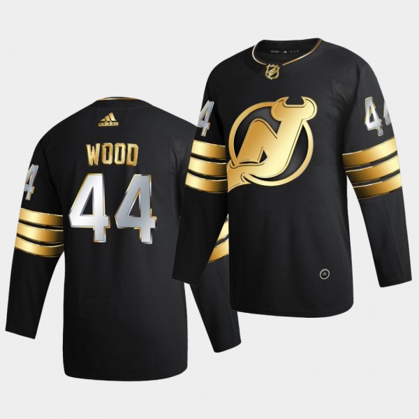 New Jersey Devils miles wood 2020-21 Golden Edition Limited Authentic Black Jersey
