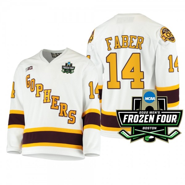 Minnesota Golden Gophers Brock Faber Hockey White ...